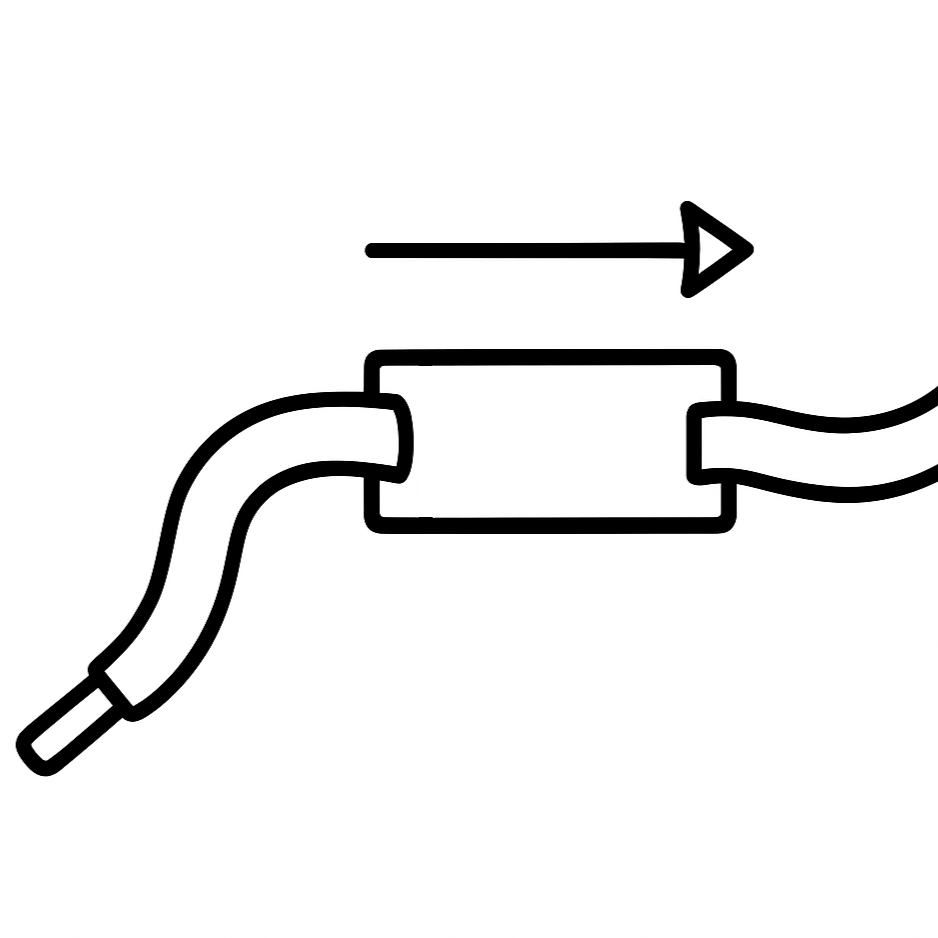 Schwarz-weiße Linienzeichnung eines rechteckigen Schuhcharms, aufgefädelt auf einem Schnürsenkel, mit einem Pfeil nach rechts, der das Hineinschieben symbolisiert.